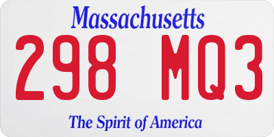 MA license plate 298MQ3