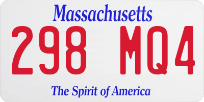 MA license plate 298MQ4