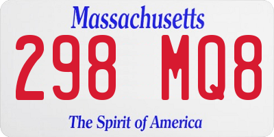 MA license plate 298MQ8