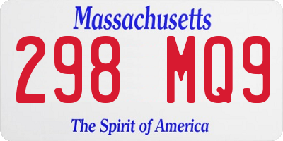 MA license plate 298MQ9