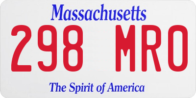 MA license plate 298MR0