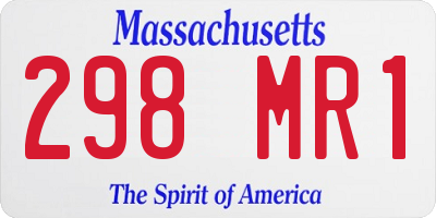 MA license plate 298MR1
