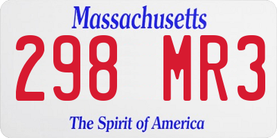 MA license plate 298MR3