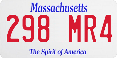 MA license plate 298MR4