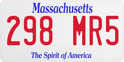 MA license plate 298MR5