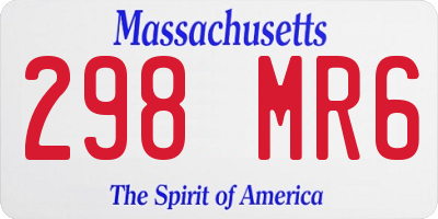 MA license plate 298MR6