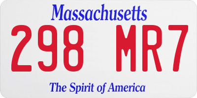 MA license plate 298MR7