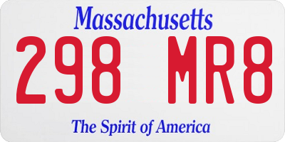MA license plate 298MR8