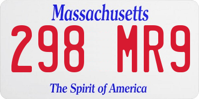 MA license plate 298MR9