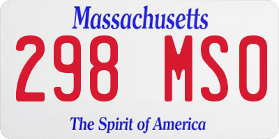 MA license plate 298MS0