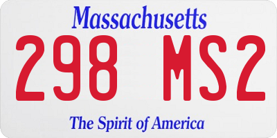 MA license plate 298MS2