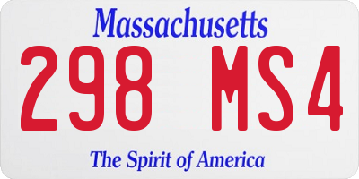 MA license plate 298MS4