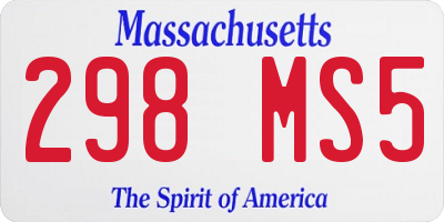 MA license plate 298MS5