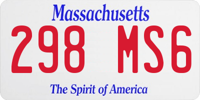 MA license plate 298MS6