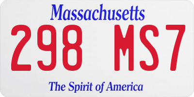 MA license plate 298MS7