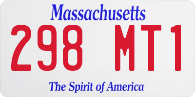 MA license plate 298MT1