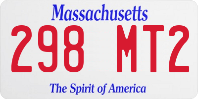 MA license plate 298MT2