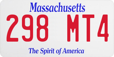MA license plate 298MT4