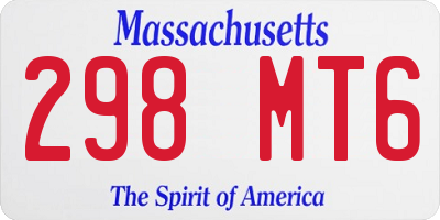 MA license plate 298MT6