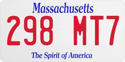MA license plate 298MT7