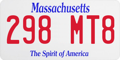 MA license plate 298MT8