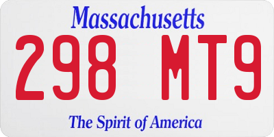 MA license plate 298MT9