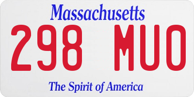 MA license plate 298MU0