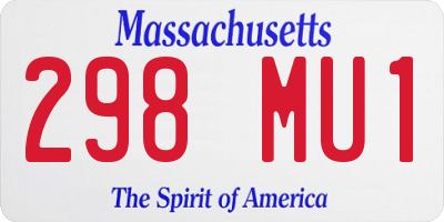MA license plate 298MU1