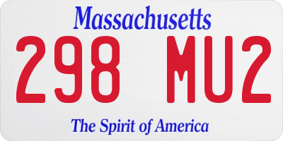 MA license plate 298MU2