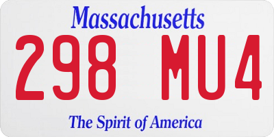 MA license plate 298MU4
