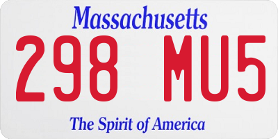 MA license plate 298MU5