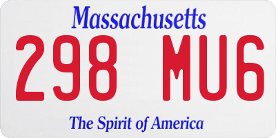MA license plate 298MU6