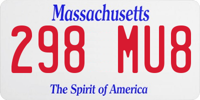 MA license plate 298MU8