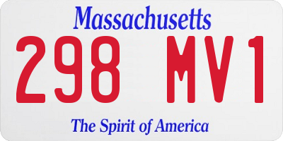 MA license plate 298MV1