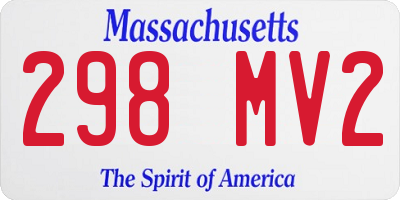 MA license plate 298MV2