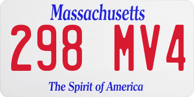 MA license plate 298MV4