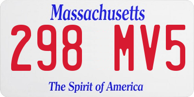 MA license plate 298MV5