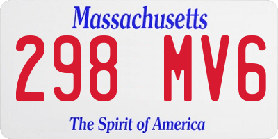 MA license plate 298MV6