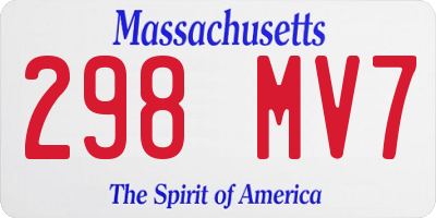MA license plate 298MV7