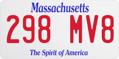MA license plate 298MV8