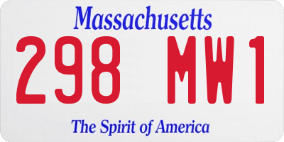 MA license plate 298MW1