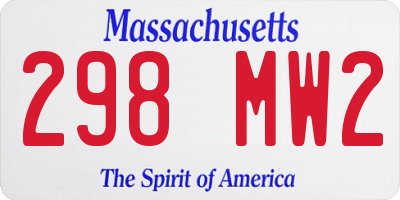 MA license plate 298MW2