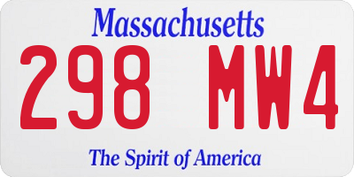 MA license plate 298MW4