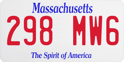 MA license plate 298MW6