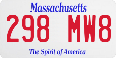 MA license plate 298MW8