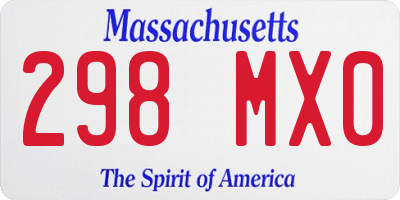 MA license plate 298MX0