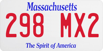 MA license plate 298MX2