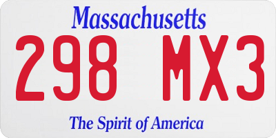 MA license plate 298MX3