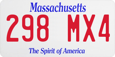 MA license plate 298MX4