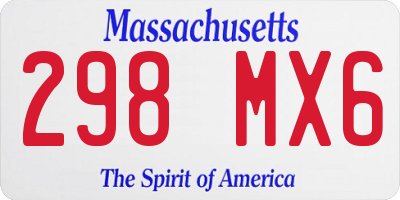 MA license plate 298MX6
